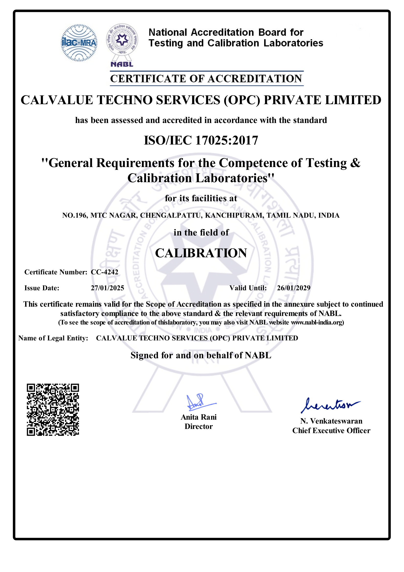 NABL Certificate Preview